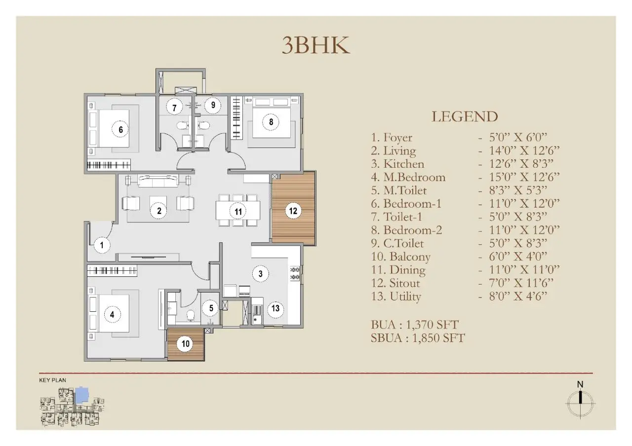 habulus oasis grove 3 bhk floor plan